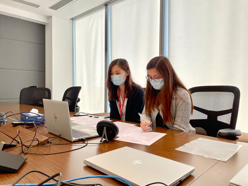 woman working in the office